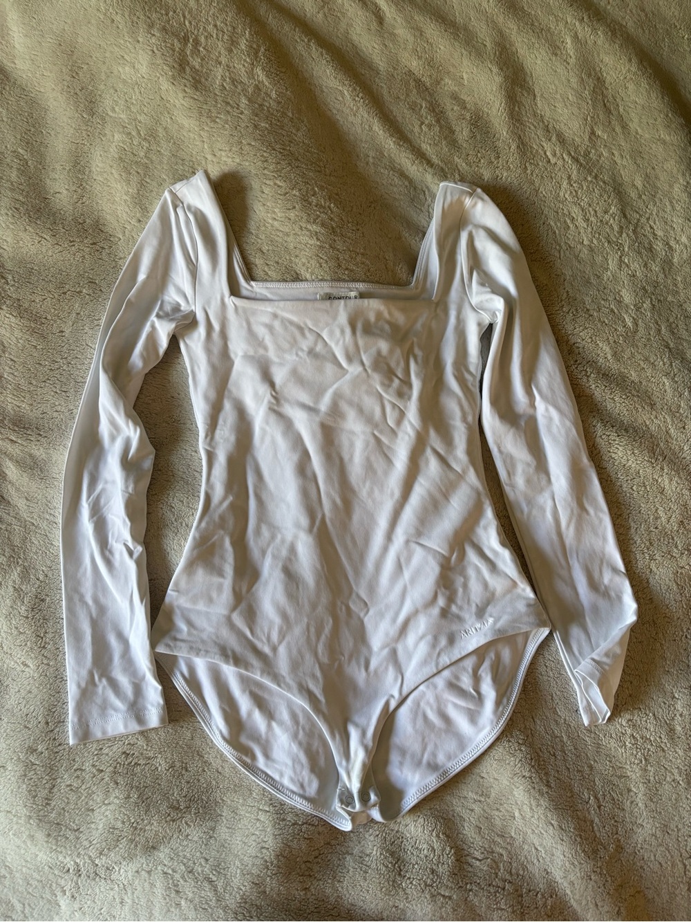Aritzia Contour White Square-Neck Bodysuit